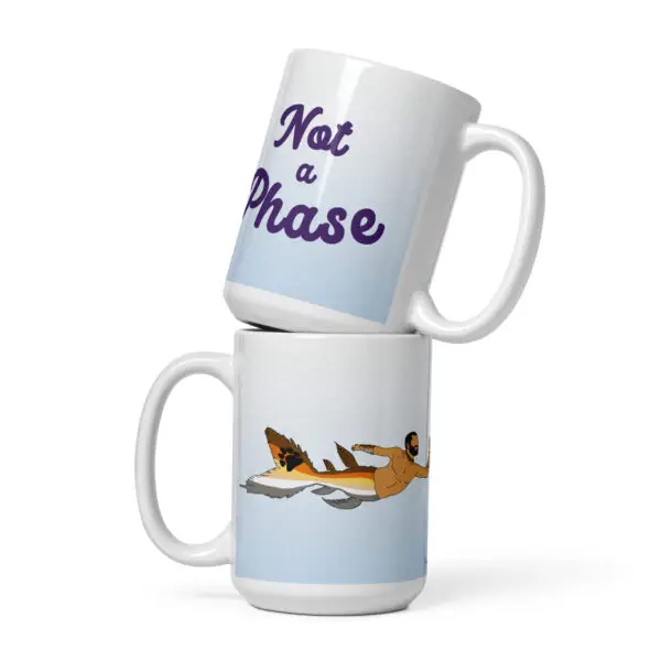 “Not a Phase” – PRIDE Mermaid mug (Bear flag)